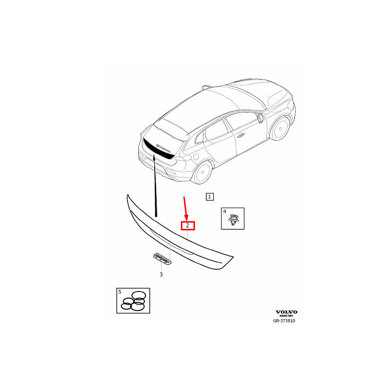 VOLVO V40 V40CC listwa tylnej klapy mikrostyk zamek OE