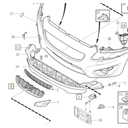 VOLVO C70 Lift grill atrapa chłodnicy zderzak przód 31290862 OE