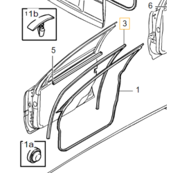 VOLVO S60 V70 XC70 uszczelka prowadząca szybę drzwi przód prawy OE
