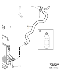 VOLVO XC90 I przewód chłodzący rura układu chłodzenia 2.4D OE