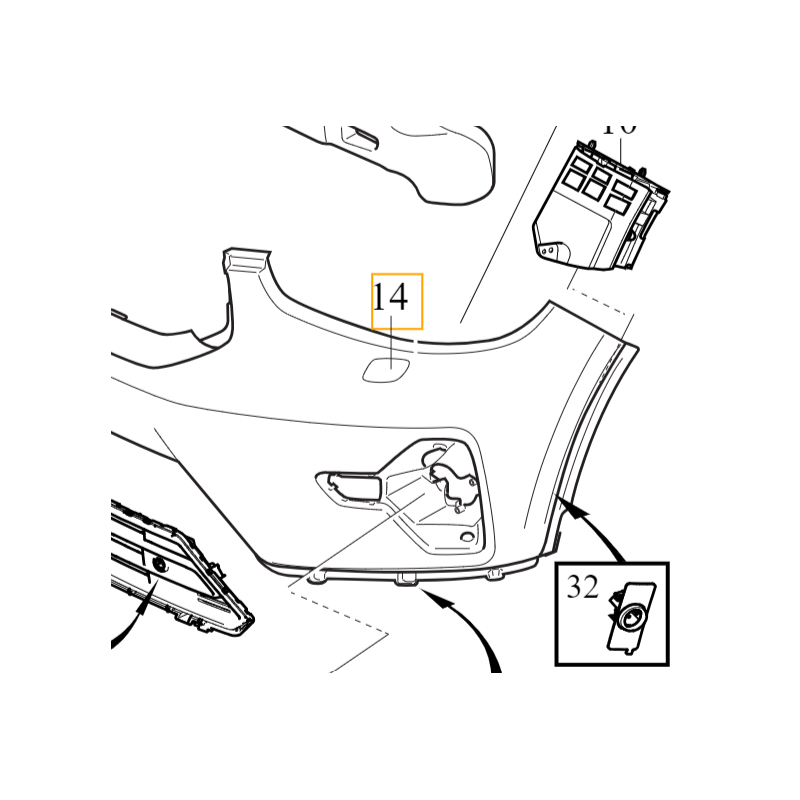 VOLVO C40 XC40 prawa zaślepka spryskiwacza przód OE