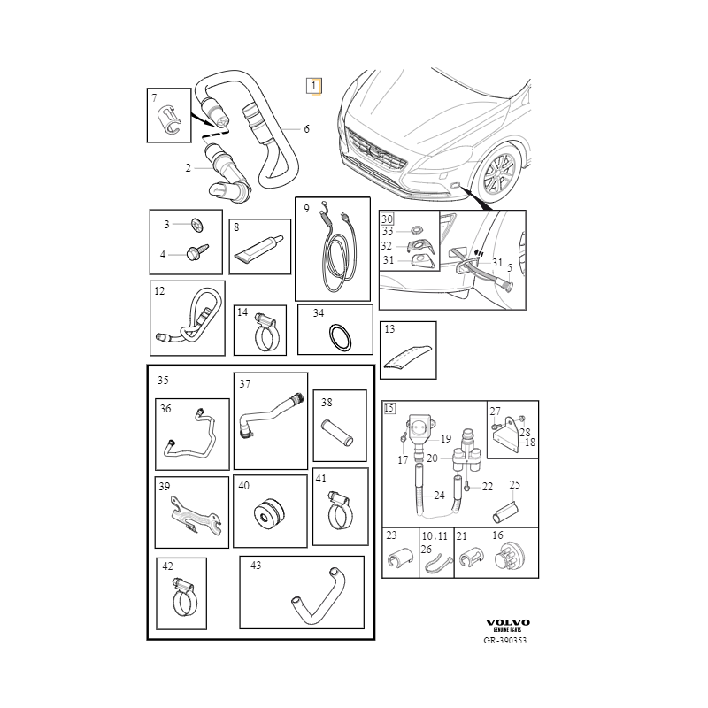 VOLVO V40 V40CC zestaw elektryczna nagrzewnica silnika D2 webasto OE