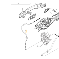 VOLVO V40 V40CC oryginalna linka klamki zewnętrznej drzwi tył OE