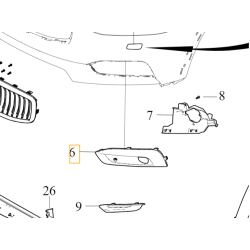VOLVO V90CC prawa atrapa halogenu górna kratka zderzaka OE
