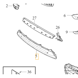 VOLVO V90CC dolna środkowa atrapa kratka zderzaka OE