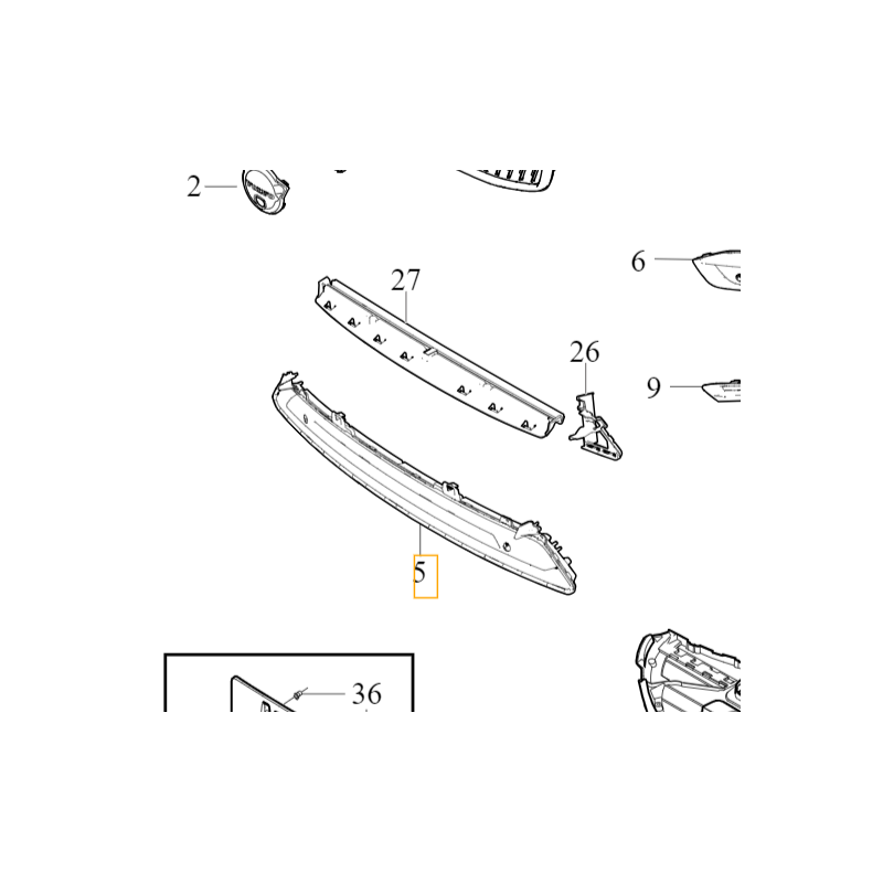 VOLVO V90CC dolna środkowa atrapa kratka zderzaka OE