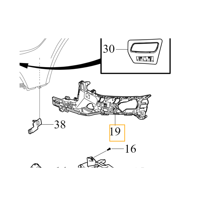 VOLVO V90 V90CC prawy wspornik ślizg mocowanie zderzaka OE