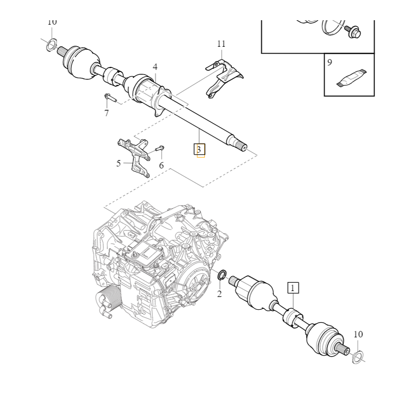 VOLVO V90 II oryginalna prawa półoś napedowa kompletna B420TX OE 36003734