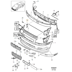 VOLVO S80 wspornik ślizg mocowanie zderzak przód OE 9151705 CZĘŚĆ NA STANIE B4