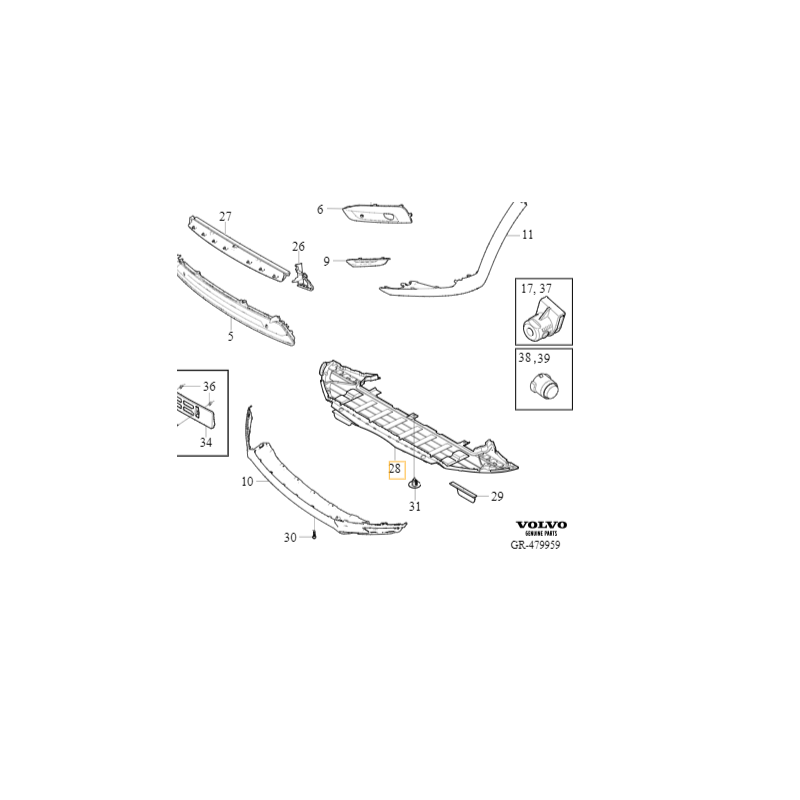 VOLVO V90CC plyta osłona pod zderzak chlodnice przód OE
