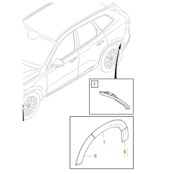 VOLVO XC60 II listwa tylny lewy błotnik nadkole 40003478