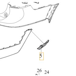 VOLVO V90CC lewy ślizg mocowanie listwy zderzaka tył OE