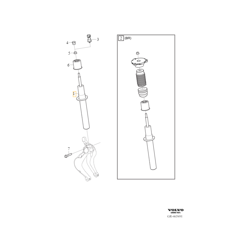 VOLVO XC60 II amortyzator zawieszenia przód lewy prawy OE 32213633