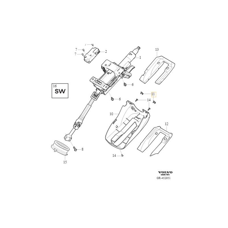 VOLVO S60 V60 C40 XC40 zaślepka obudowa kolumny czarna OE 31477936