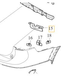 VOLVO S90 S90L V90 V90CC lewy ślizg mocowanie wspornik zderzaka tył OE