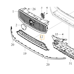 VOLVO XC60 II dolna środkowa atrapa kratka zderzaka OE