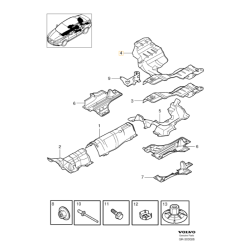 VOLVO S80 V70 XC70 osłona termiczna wydechu tył OE 30793512