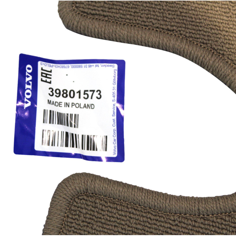 VOLVO S60 V60 oryginalne dywaniki welurowe Mocca Brown OE 39801573