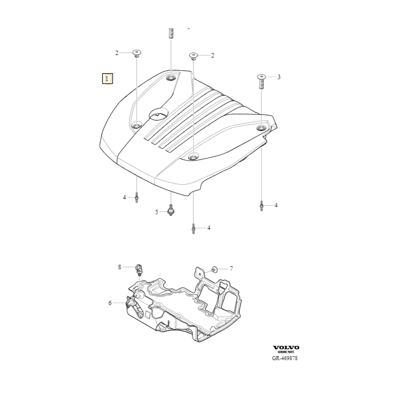 VOLVO S60 V60 S90 V90 XC60 XC90 górna pokrywa osłona silnika 2.0 B420TX OE