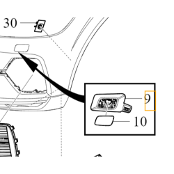 VOLVO XC60 II lewy wspornik mocowanie spryskiwacza lampy zderzak przód OE