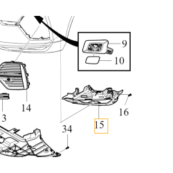 VOLVO XC60 II lewe mocowanie wspornik halogenu OE