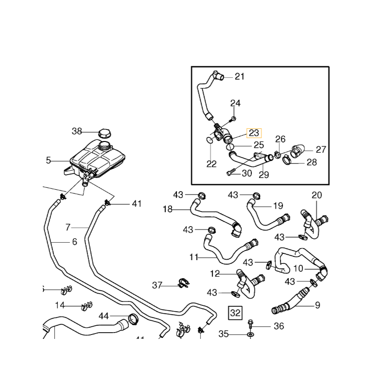 VOLVO C30 C70 S40 V50 S80 V70 przewód wodny rurka OE 30757580