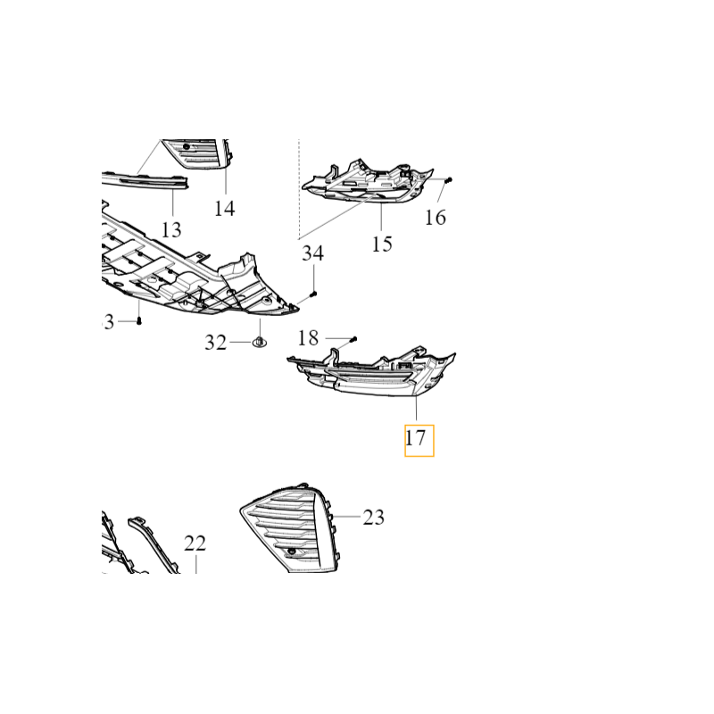 VOLVO XC60 II Plug-In prawa kratka zaślepka zderzak przód R-Design OE