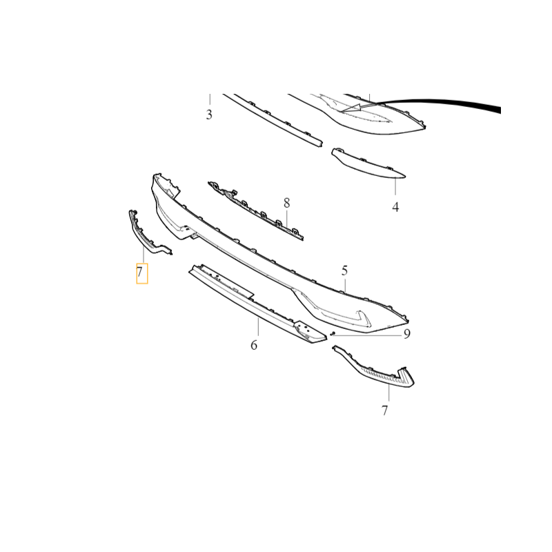 VOLVO XC60 II listwa kratka prawa dyfuzora zderzak tył R-Design OE