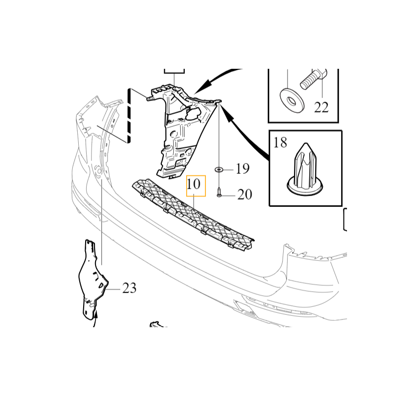 VOLVO XC60 II wspornik mocowanie absorber zderzaka tył OE