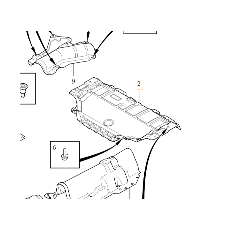 VOLVO XC60 II osłona termiczna wydechu tłumika tył zbiornik OE