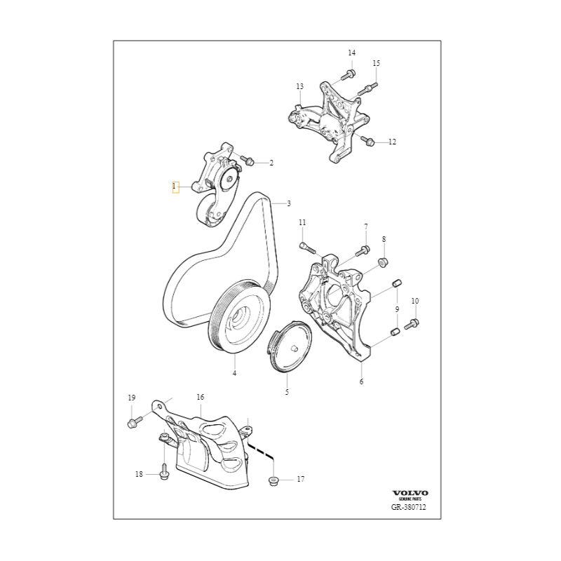 VOLVO C30 S40 S60 V50 V60 V40 S80 V70 napinacz paska osprzętu OE 31316434