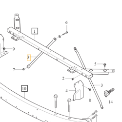 VOLVO S60 V60 S90 V90 XC60 II wspornik prawy pasa przód poprzeczka HYB OE