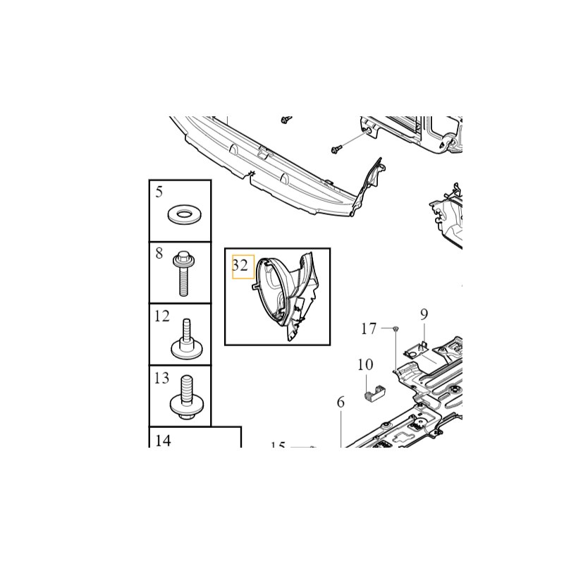 VOLVO S60 III V60 II wlot chłodnicy kierownica prowadnica powietrza OE