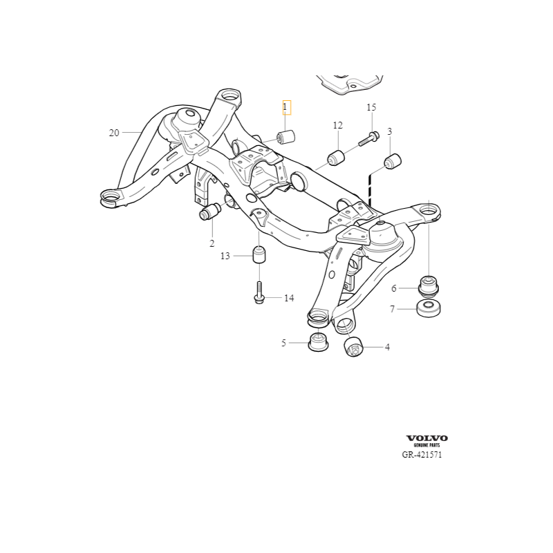VOLVO XC90 I tuleja ramy belki zawieszenia tył OE 30748890