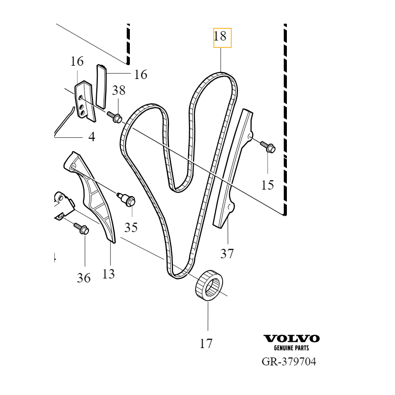 VOLVO S80 XC90 I oryginalny łańcuch rozrządu B8444S 4.4 V8 OE