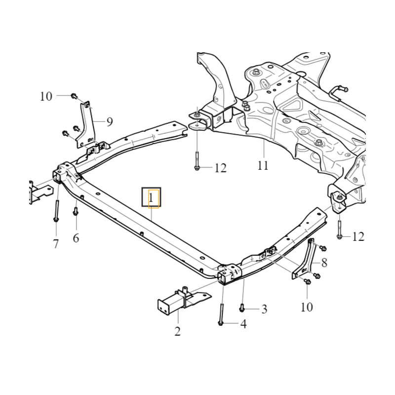 VOLVO XC40 wspornik belka przednia zawieszenia HYB OE