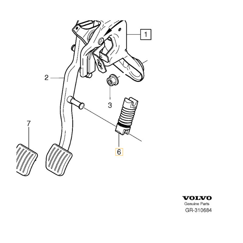 VOLVO S60 V60 XC60 I sprężyna pedału sprzęgła OE 31202898