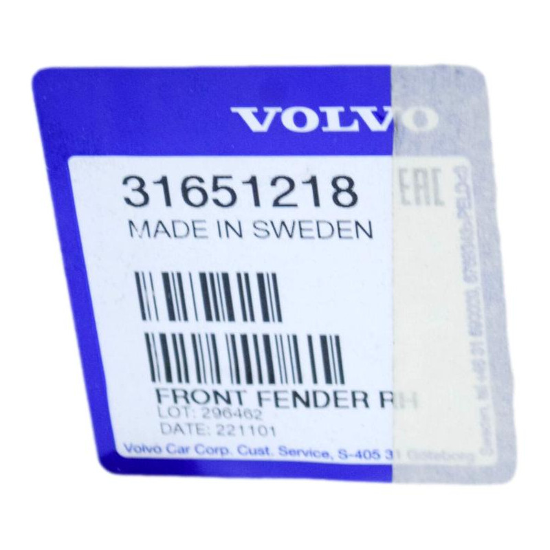 VOLVO C40 XC40 oryginalny błotnik prawy przód nowy OE