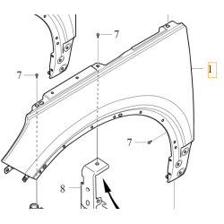 VOLVO C40 XC40 oryginalny błotnik prawy przód nowy OE