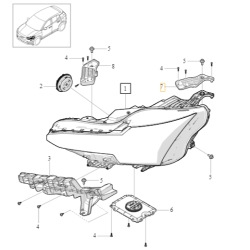 VOLVO EX30 wspornik reflektora prawy OE 80016774