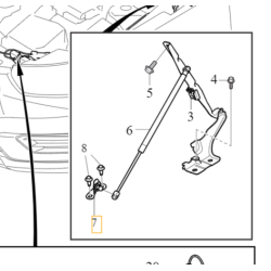 VOLVO S60 V60 S90 V90 XC40 XC60 II uchwyt mocowanie siłownika maski OE