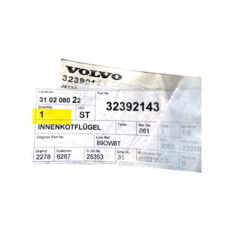 VOLVO XC40 lewe tylne nadkole lewy tył nowe OE