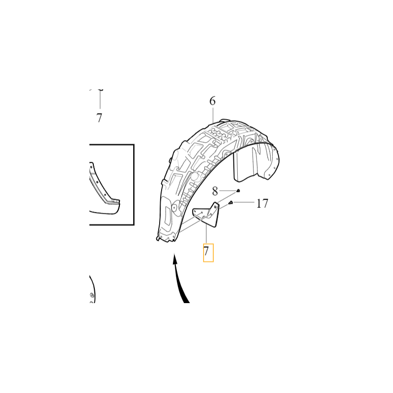 VOLVO C40 XC40 EV chlapacz lewe tylne nadkole OE