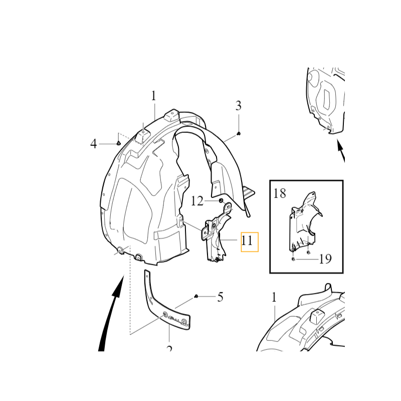 VOLVO XC40 osłona nadkoła prawy przód OE