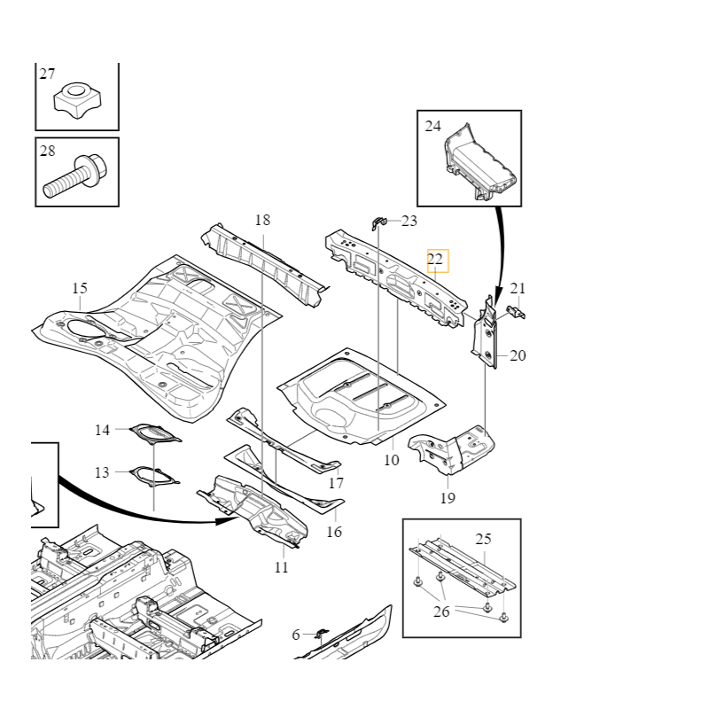 VOLVO XC90 II pas tylny górne wewnętrzne wzmocnienie tył OE 32432591