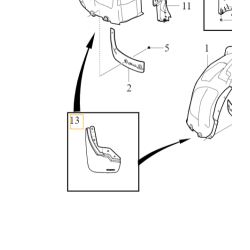 VOLVO C40 XC40 EV chlapacze przednie komplet przód OE