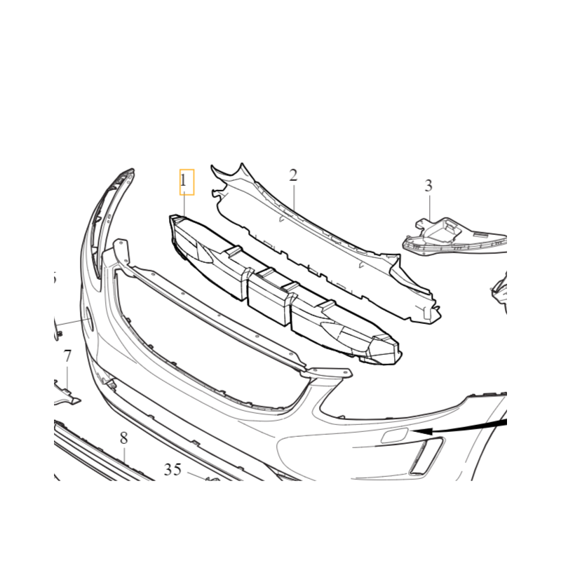 VOLVO XC60 I absorber zderzaka przód styropian OE