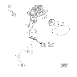VOLVO XC60 II lewa obudowa podstawy lusterka zewnętrznego OE 31424840