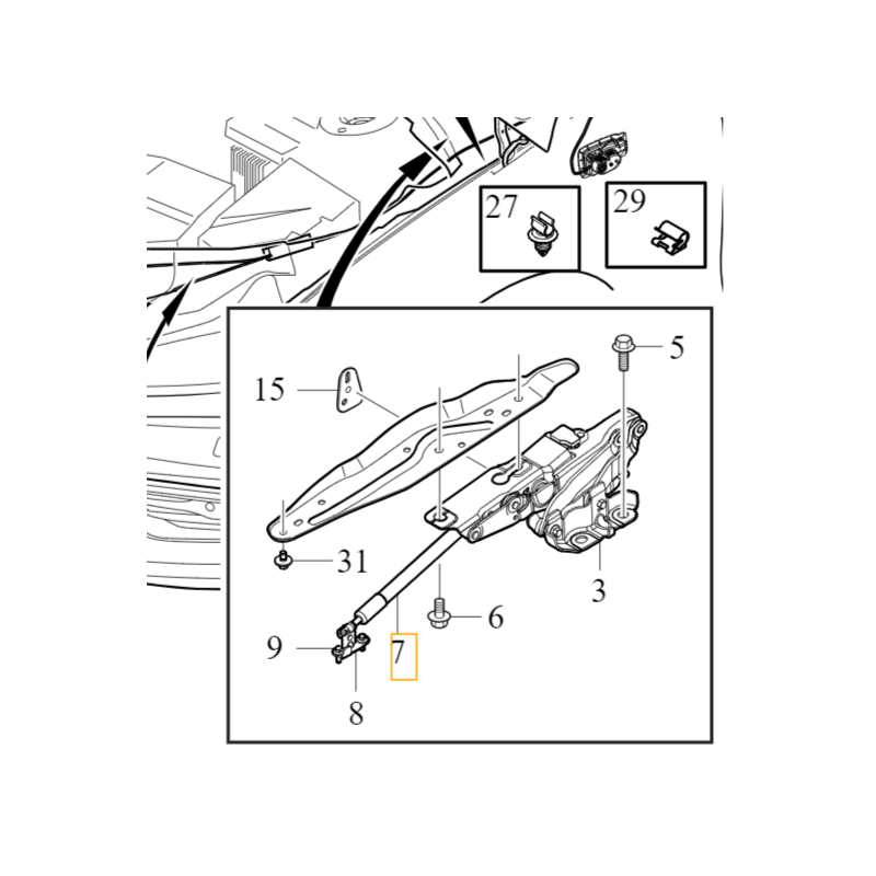 VOLVO S60 III V60 V60CC II siłownik sprężyna gazowa maski silnika OE
