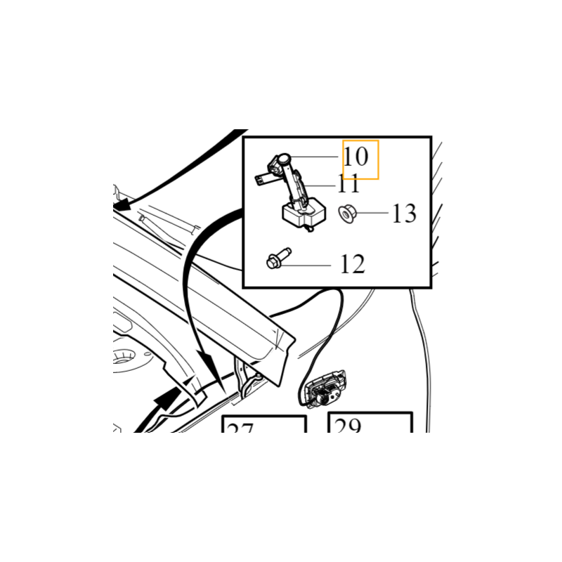 VOLVO S60 III V60 V60CC II lewy nabój zawiasu maski oryginał nowy OE